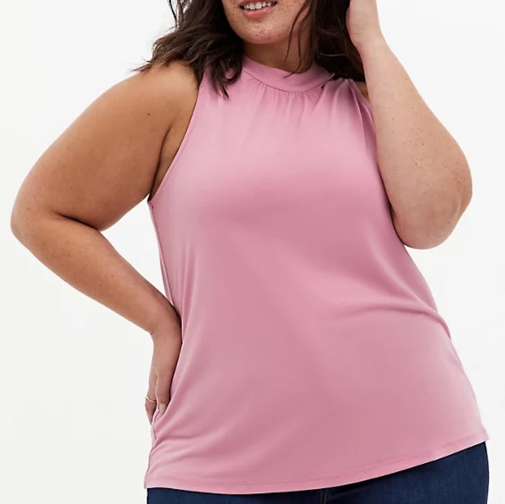 Torrid Size 2 Pink Crepe Sleeveless Blouse 2X